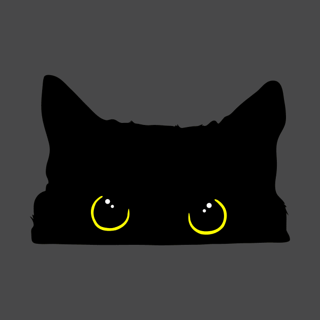 Peeking Black Kitty Cat Silhouette by ACGraphics
