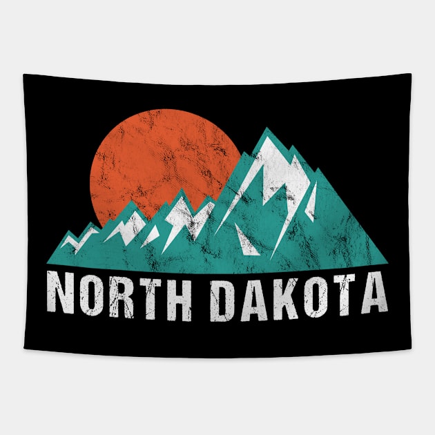 Retro Vintage North Dakota Tapestry by JKFDesigns