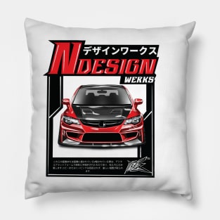 civic fd2 red Pillow