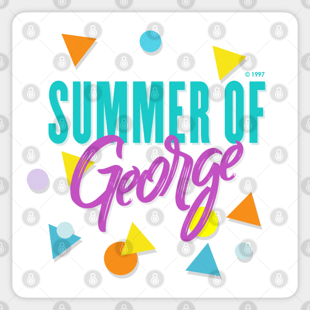 Summer Of George 90s Memphis Aesthetic Design Vaporwave Aesthetic Sticker Teepublic Uk I think my favorite 90s remix has to be, hands down, the remix to swv's 'anything' off the 1994 above the rim soundtrack. teepublic