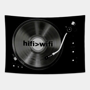 I love HiFi not Digital Music, Retro Vinyl Record Turntable  - HiFi > WiFi Tapestry