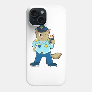 Tomcat as Police officer with Uniform & Microphone Phone Case