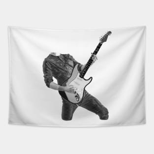 Rock n Roll Guitar Player, Black & White Tapestry