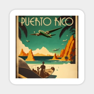 Puerto Rico Vintage Travel Art Poster Magnet