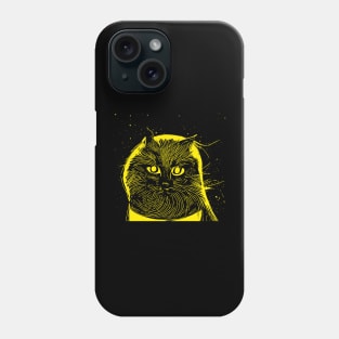 Cosmic Cat yellow print Phone Case