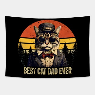 Vintage Best Cat Dad Ever Tapestry