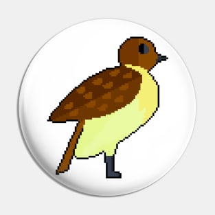Flight of Elegance: Pixel Art Bird Design for Stylish Attire Pin
