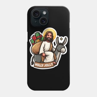 Holly Jolly Jesus Donkey Christmas gifts Phone Case