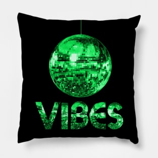 1970s Green Discoball Vibes Pillow