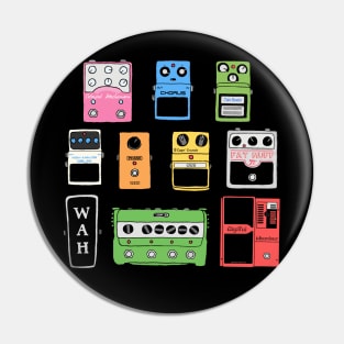 Guitar Pedals Musician Gift Ideas Music Gear Shirts For Guitarists Recording Engineer Audio Pin
