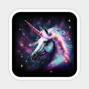 Cool Glittery Space Unicorn Magnet