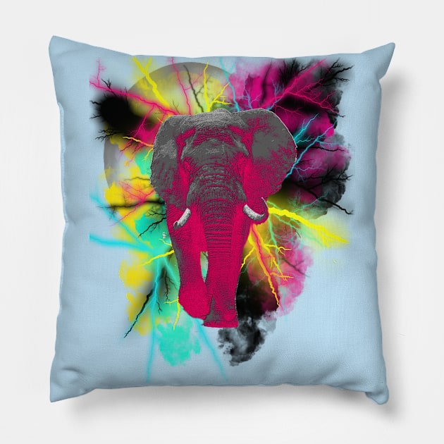 Elephant Explosion Pillow by By Diane Maclaine