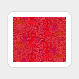 Shaman Ritual Spirits Dance - Scarlet Red Magnet