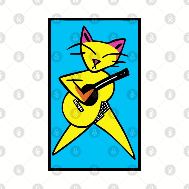 Yellow Cat Plays Guitar by loeye