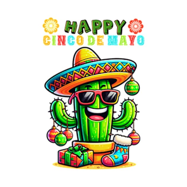 Happy Cinco De Mayo Viva Mexico Funny Cactus by lostology