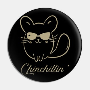 Chinchilla Portraits Chic Pet Couture, Stylish Statement Tee Collection Pin