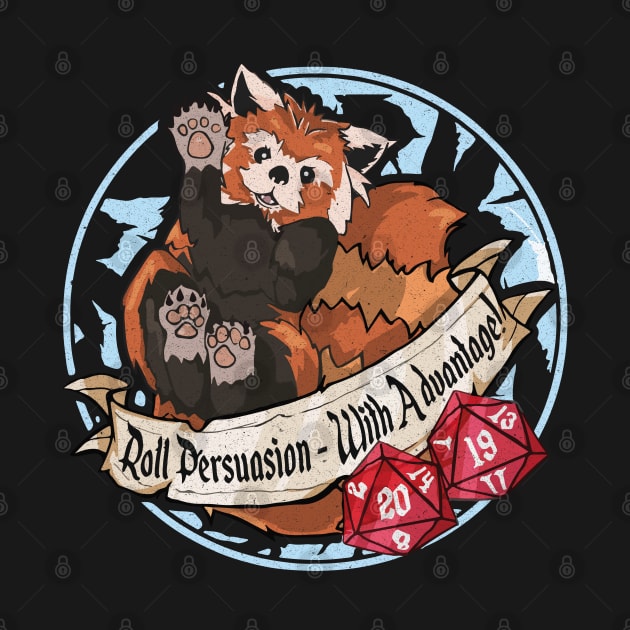 Dnd Red Panda "Roll Persuasion With Advantage" Cute D20 Dungeon Master by DungeonDesigns