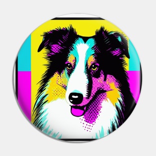 Collie Pop Art Pin