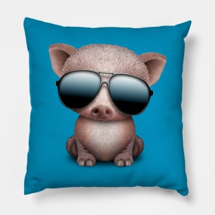 Baby Pig Wearing Sunglasses Pillow