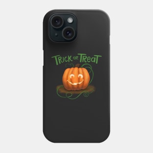 Halloween Trick or Treat Jack-o-Lantern Green Phone Case