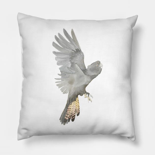 The red-tailed black cockatoo Pillow by Oranjade0122
