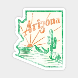 Arizona Cactus Vintage Travel Decal Magnet