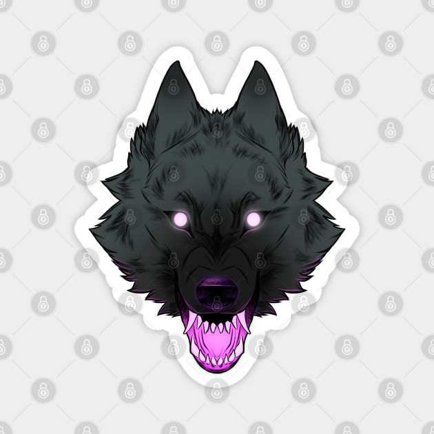 Purple Wolf Magnet by RioBurton