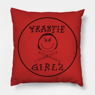 Yeastie Girlz Round Black Logo Pillow