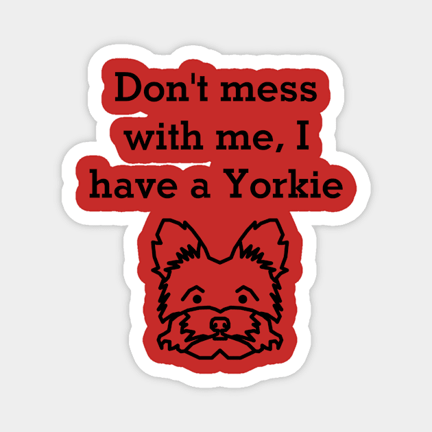 Yorkie flex (blk text) Magnet by Six Gatsby