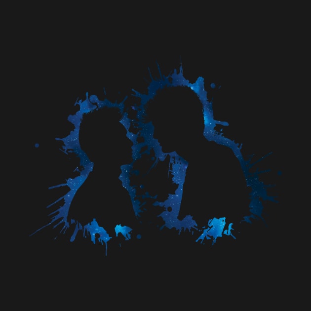 Shadowhunters / The Mortal Instruments - Malec voids and outline splashes (blue galaxy) - Alec Lightwood and Magnus Bane / Matthew Daddario and Harry Shum Jr by Vane22april