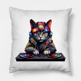 90s Retro DJ Cat Pillow