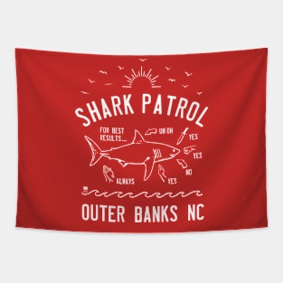 Beach Shark Patrol - Outer Banks NC - White Tapestry