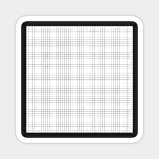 Simple black and white grid lines square pattern Magnet