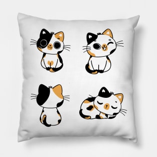 Funny Cute Calico cats Pillow