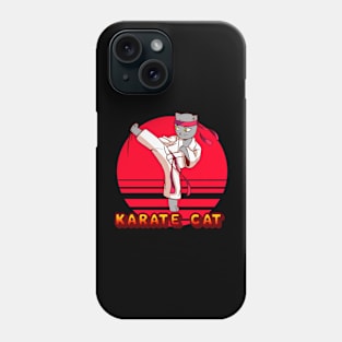 Karate cat yellow Phone Case