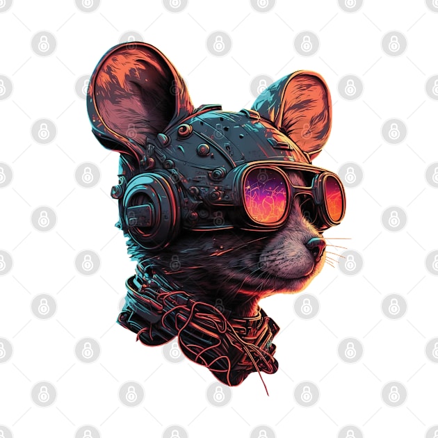 Futuristic Cyperpunk - Mechanical Steampunk Rat by RailoImage