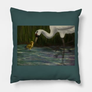 Sandhill Crane with Chick Pillow