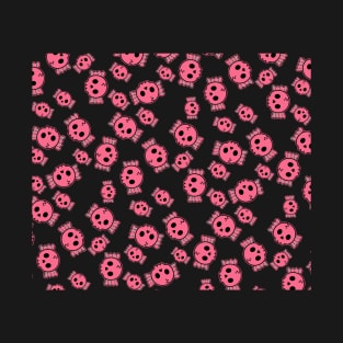 Cute Pink Candy Skulls Pattern - Kawaii Goth T-Shirt