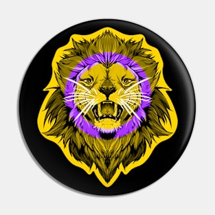 illustrated LION PRIDE series ( Intersex pride flag ) Pin