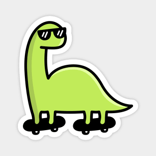 Skateboarding Dino Brachiosaurus Magnet