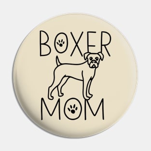 Boxer Mom Line Art Pin