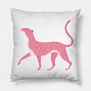 Pink Leopard Drawing Pillow