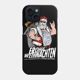Frohe Weihnachten cool tattooed santa claus with sunglasses Phone Case