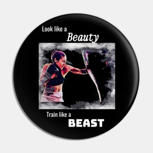 Woman boxing: Motivational quote Pin