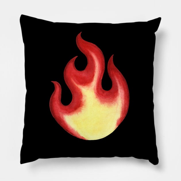 Watercolor flame Pillow by fears