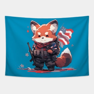 Patriotic Red Panda! Tapestry
