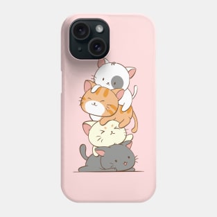 Meowtain Kawaii Cute Cat Stack Phone Case