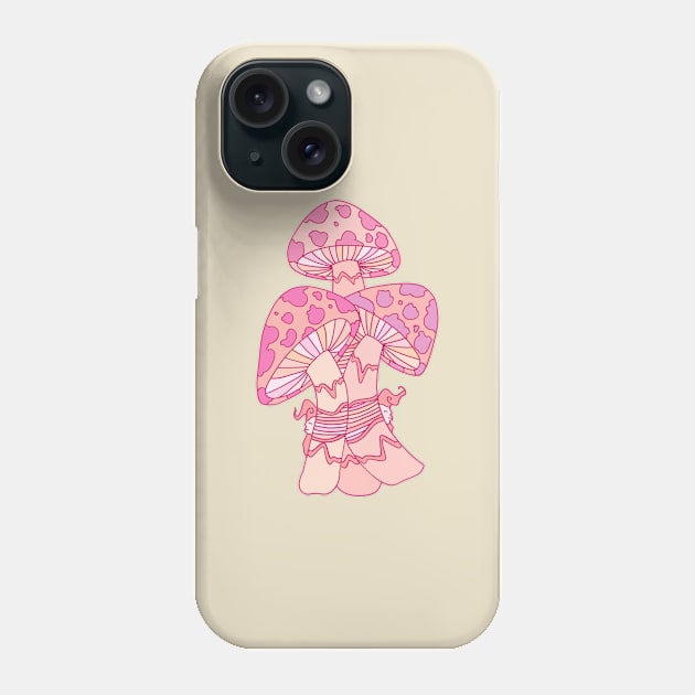 Pink Mushrooms Phone Case by ogfx
