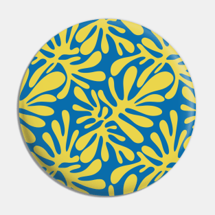Yellow and blue abstract shape pattern Pin