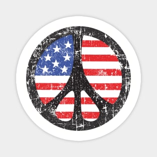 Peace Sign Circle with Flag Background Magnet